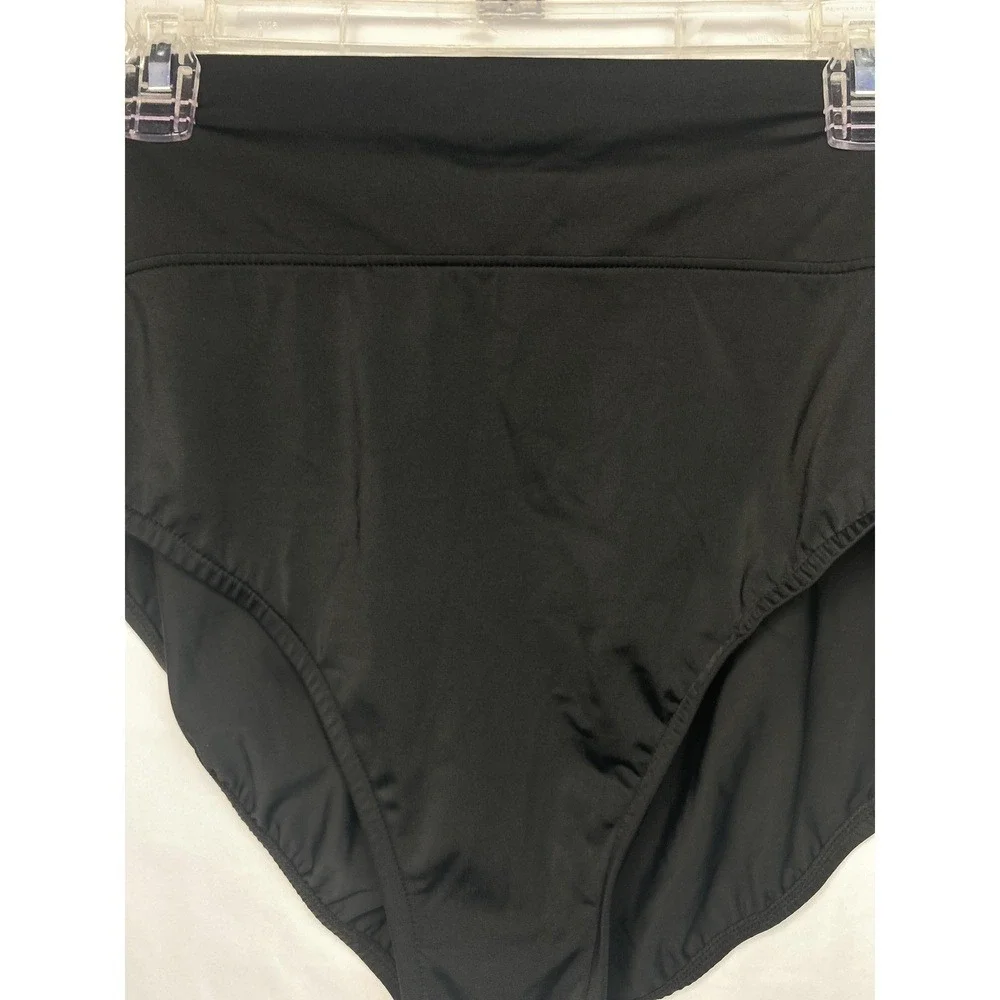 Trimshaper‎ Black Swim Bottom Yoke-Top Brief, Black 18W